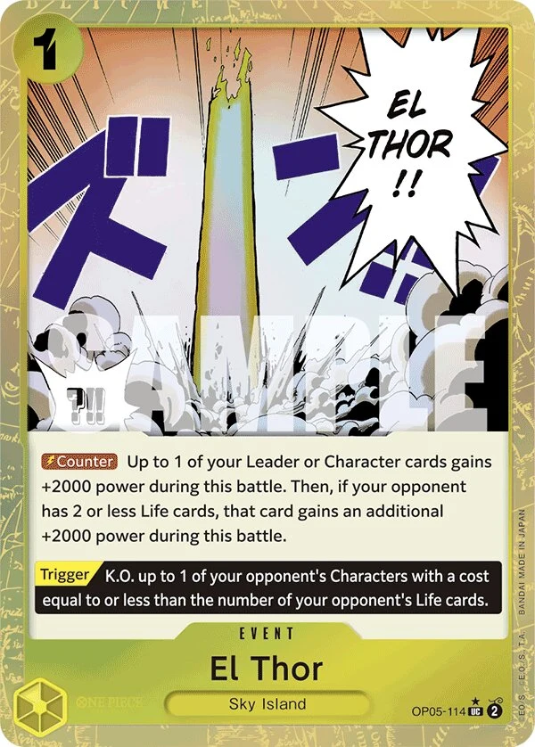 Carte One Piece anglaise El Thor OP05-114 UC