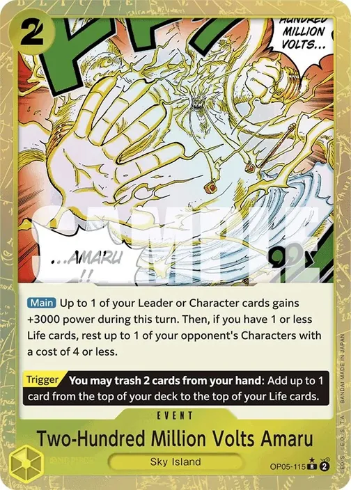 Carte One Piece anglaise OP05-115 Two-Hundred Million Volts Amaru (version 4)