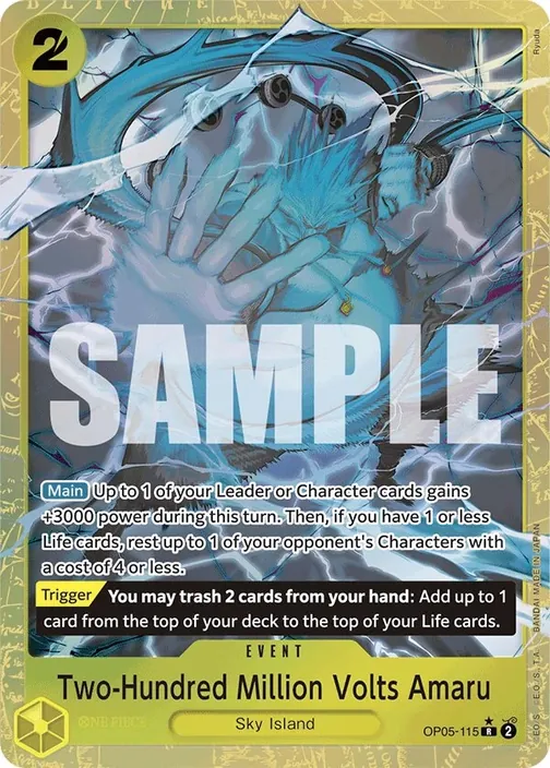 Carte One Piece anglaise OP05-115 Two-Hundred Million Volts Amaru (version 5)