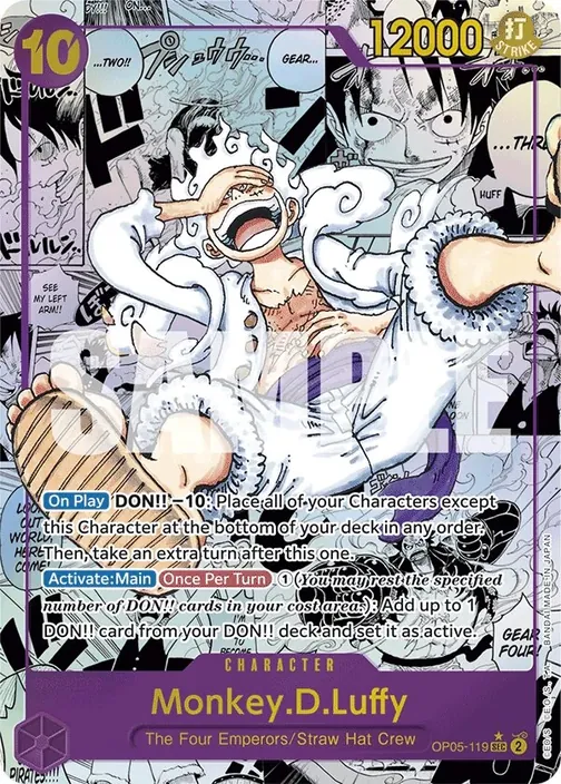 Carte One Piece anglaise OP05-119 Monkey.D.Luffy (version 6)