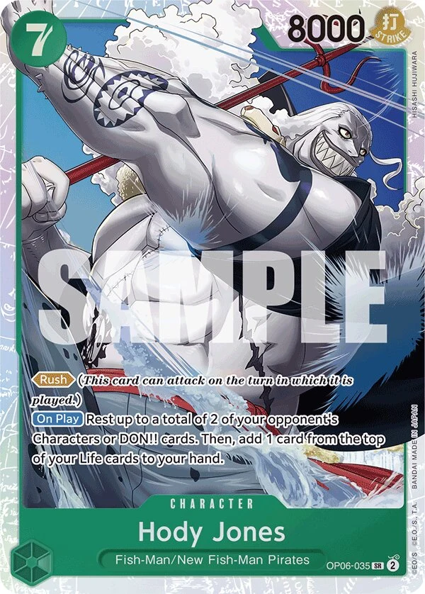 Carte One Piece anglaise Hody Jones OP06-035 SR