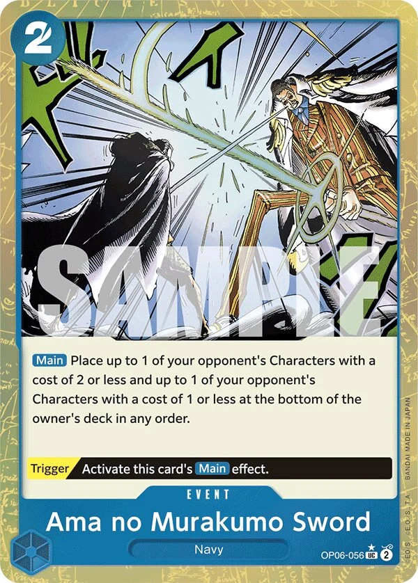 Carte One Piece anglaise Ama no Murakumo Sword OP06-056 UC