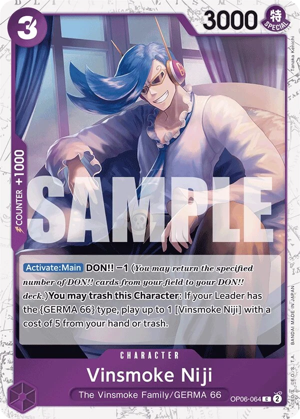 Carte One Piece anglaise Vinsmoke Niji OP06-064 C