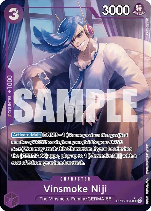 Carte One Piece anglaise OP06-064 Vinsmoke Niji (version 4)
