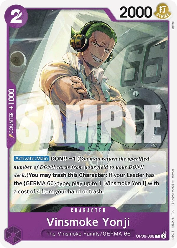 Carte One Piece anglaise Vinsmoke Yonji OP06-066 C