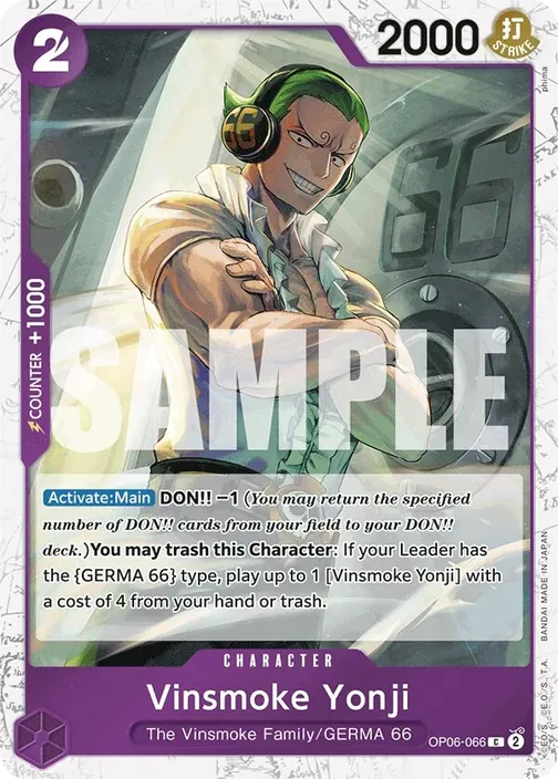 Carte One Piece anglaise OP06-066 Vinsmoke Yonji (version 3)