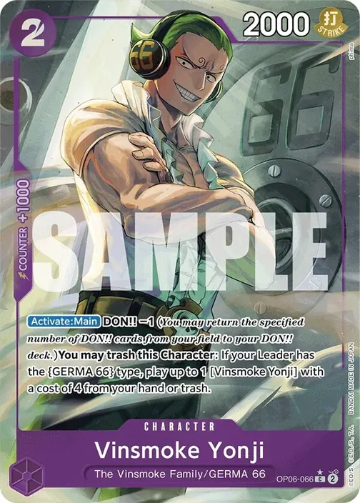 Carte One Piece anglaise OP06-066 Vinsmoke Yonji (version 4)