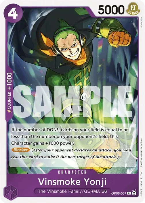Carte One Piece anglaise OP06-067 Vinsmoke Yonji (version 2)