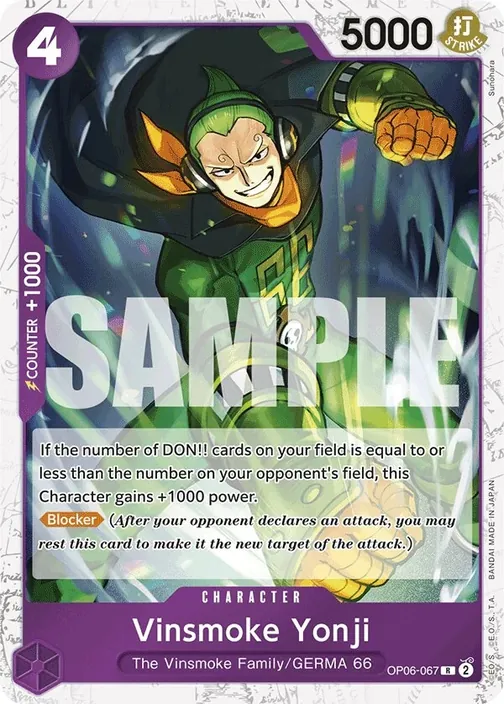 Carte One Piece anglaise OP06-067 Vinsmoke Yonji (version 3)