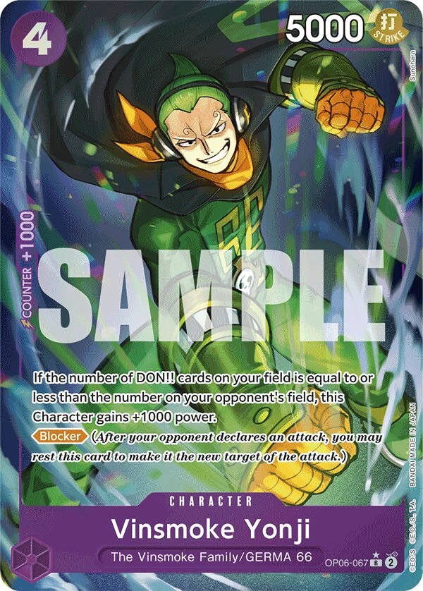 Carte One Piece anglaise Vinsmoke Yonji OP06-067 R