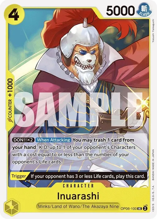 Carte One Piece anglaise OP06-100 Inuarashi (version 2)