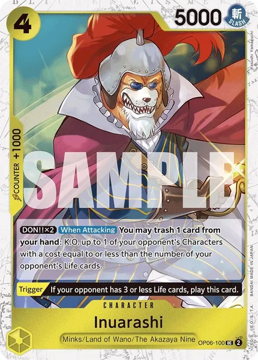 Carte One Piece anglaise OP06-100 Inuarashi (version 3)
