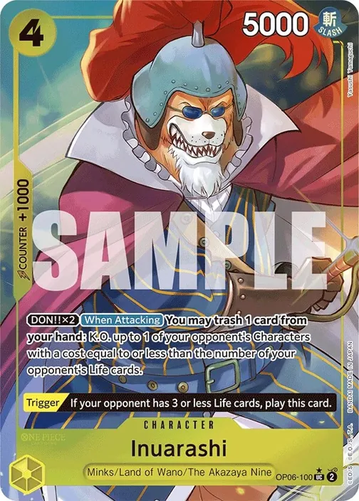 Carte One Piece anglaise OP06-100 Inuarashi (version 4)