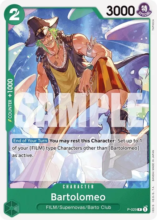 Carte One Piece anglaise P-029 Bartolomeo (version 3)