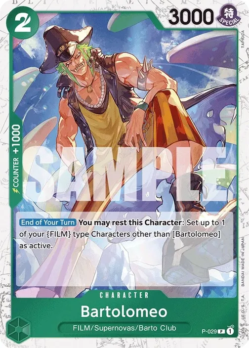 Carte One Piece anglaise P-029 Bartolomeo (version 4)