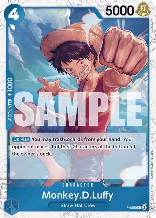 Carte One Piece anglaise P-055 Monkey.D.Luffy (version 3)