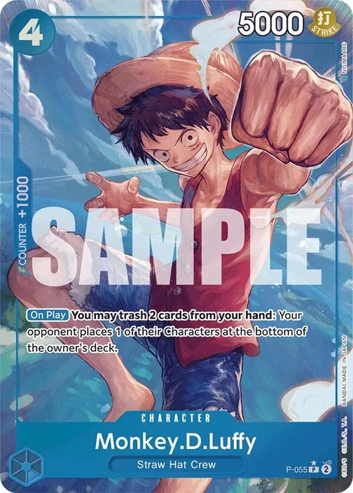 Carte One Piece anglaise P-055 Monkey.D.Luffy (version 4)