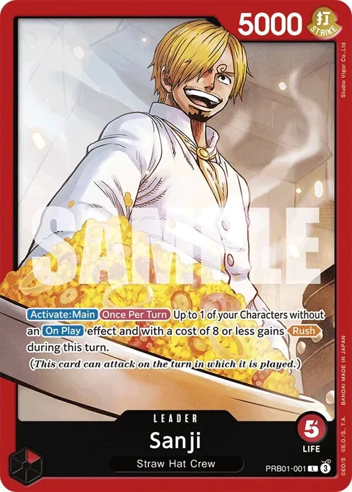 Carte One Piece anglaise PRB01-001 Sanji