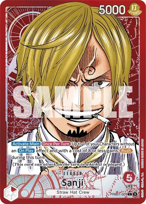 Carte One Piece anglaise PRB01-001 Sanji (version 2)