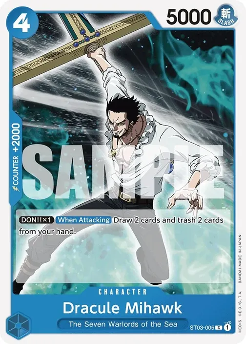 Carte One Piece anglaise ST03-005 Dracule Mihawk (version 4)