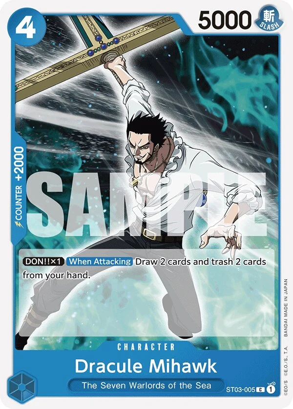Carte One Piece anglaise Dracule Mihawk ST03-005 C