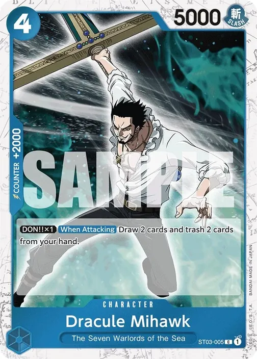 Carte One Piece anglaise ST03-005 Dracule Mihawk (version 5)