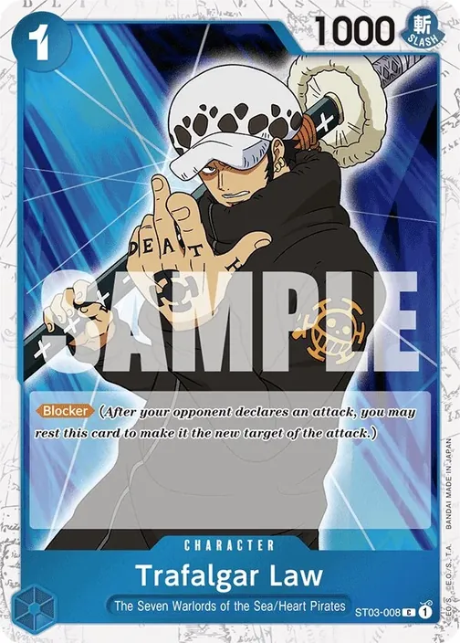 Carte One Piece anglaise ST03-008 Trafalgar Law (version 7)