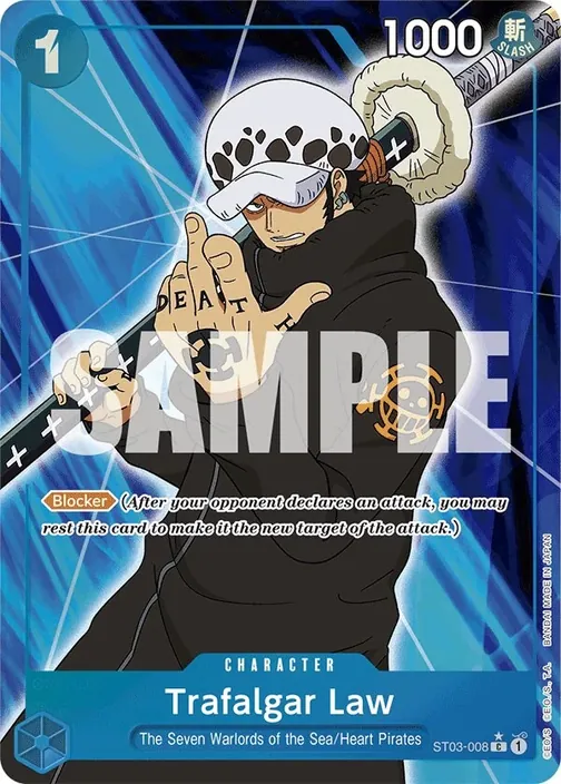 Carte One Piece anglaise ST03-008 Trafalgar Law (version 8)