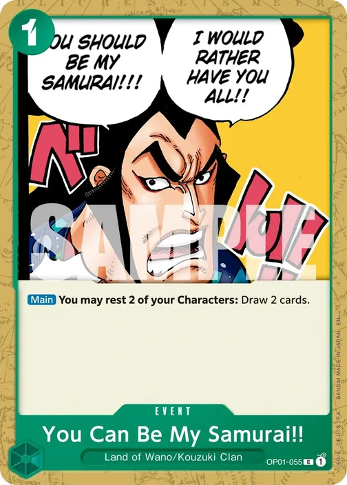 Carte One Piece anglaise OP01-055 You Can Be My Samurai!!