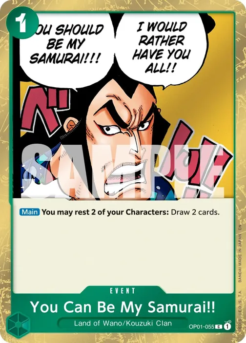 Carte One Piece anglaise OP01-055 You Can Be My Samurai!! (version 2)