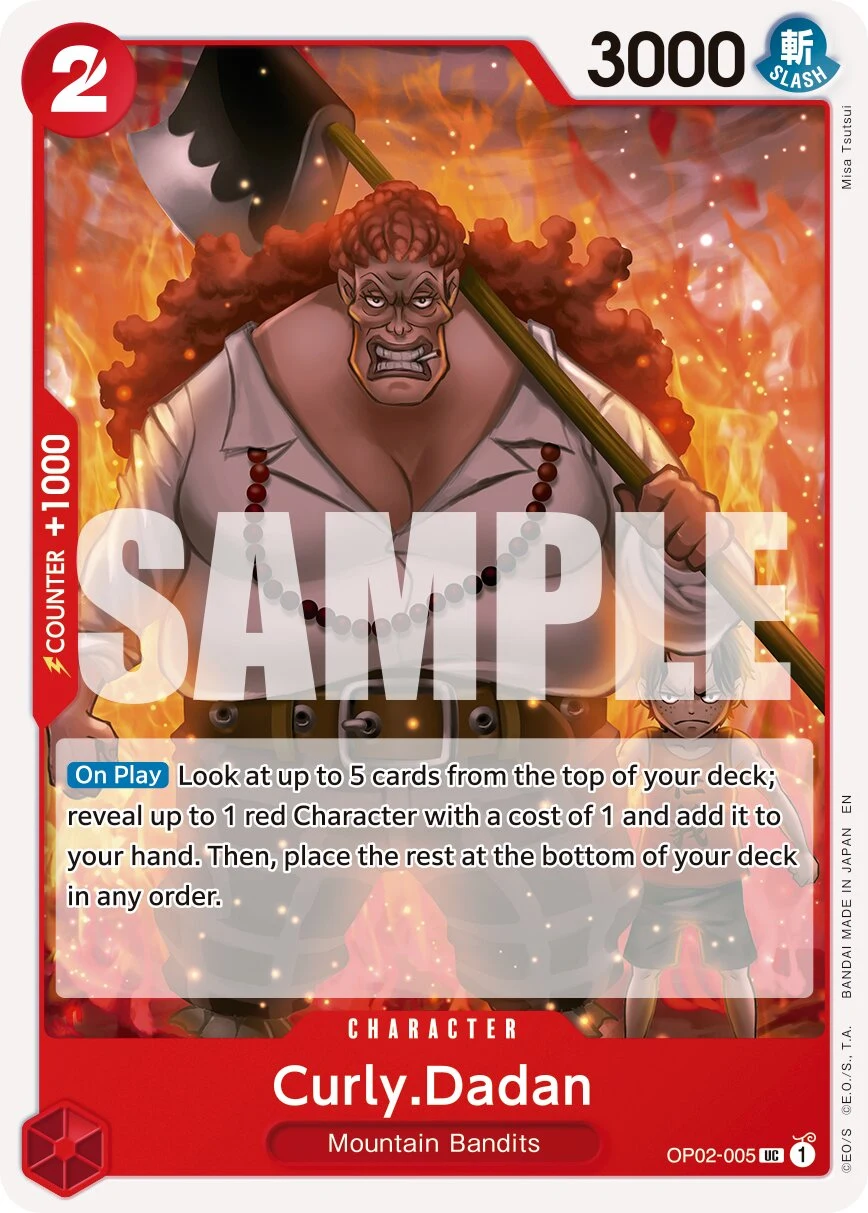Carte One Piece anglaise Curly.Dadan OP02-005 UC
