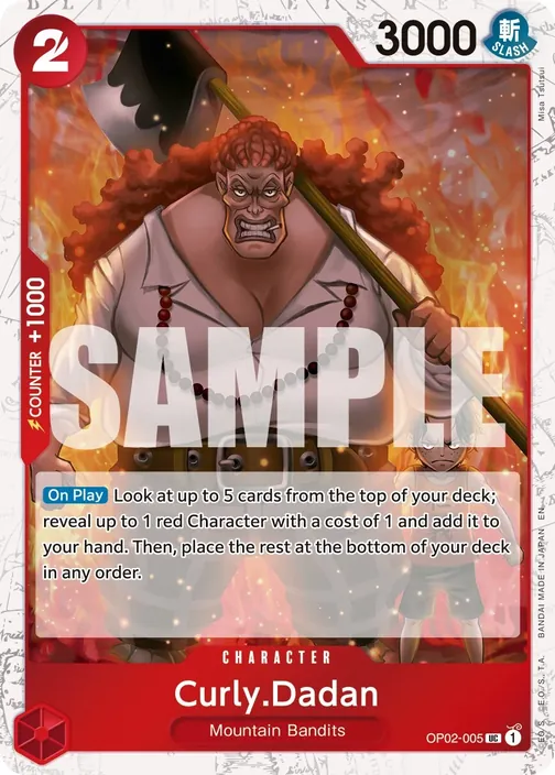 Carte One Piece anglaise OP02-005 Curly.Dadan (version 2)