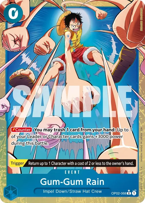 Carte One Piece anglaise OP02-068 Gum-Gum Rain (version 2)