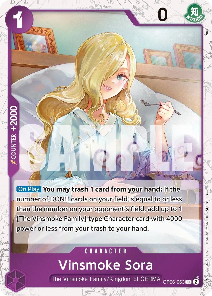 Carte One Piece anglaise Vinsmoke Sora OP06-063 UC