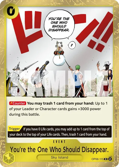 Carte One Piece anglaise OP06-115 You're the One Who Should Disappear.