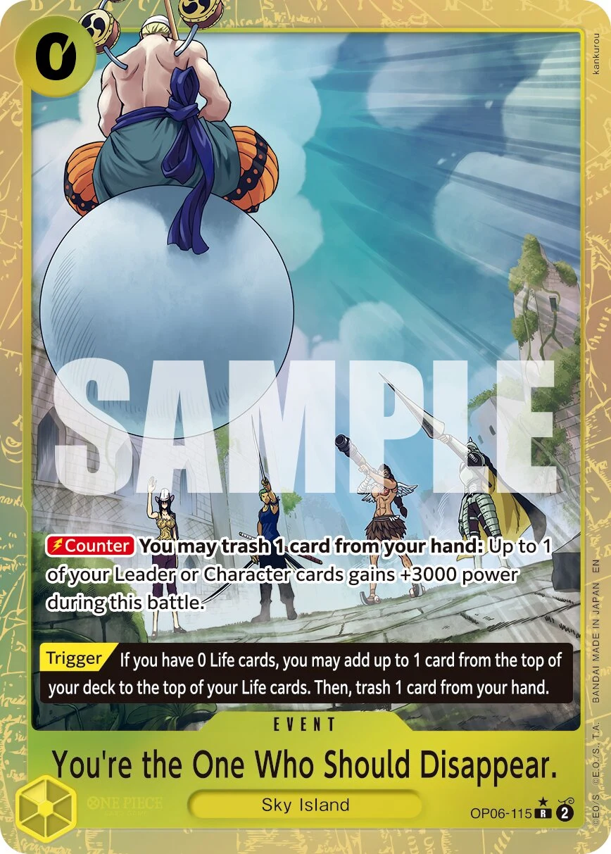 Carte One Piece anglaise You're the One Who Should Disappear. OP06-115 R