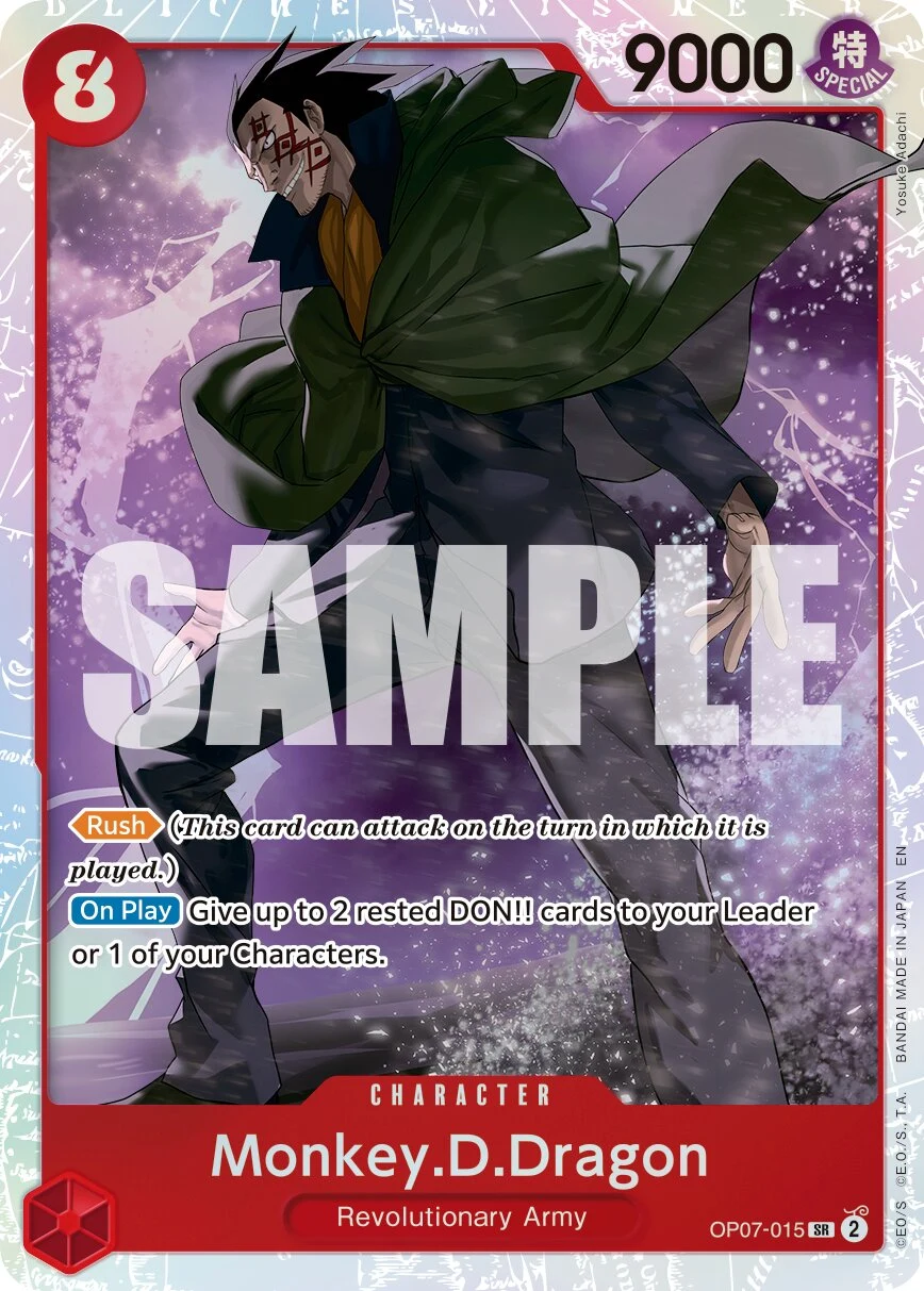 Carte One Piece anglaise Monkey.D.Dragon OP07-015 SR