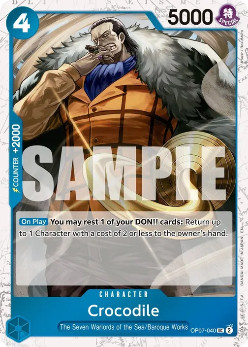 Carte One Piece anglaise OP07-040 Crocodile (version 2)