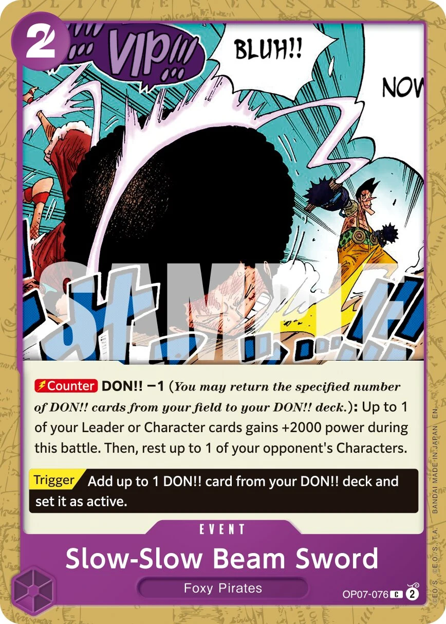 Carte One Piece anglaise Slow-Slow Beam Sword OP07-076 C