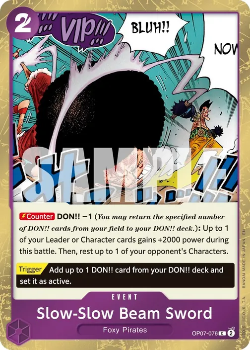 Carte One Piece anglaise OP07-076 Slow-Slow Beam Sword (version 2)