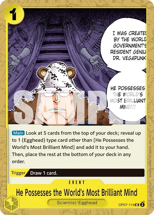 Carte One Piece anglaise OP07-114 He Possesses the World's Most Brilliant Mind