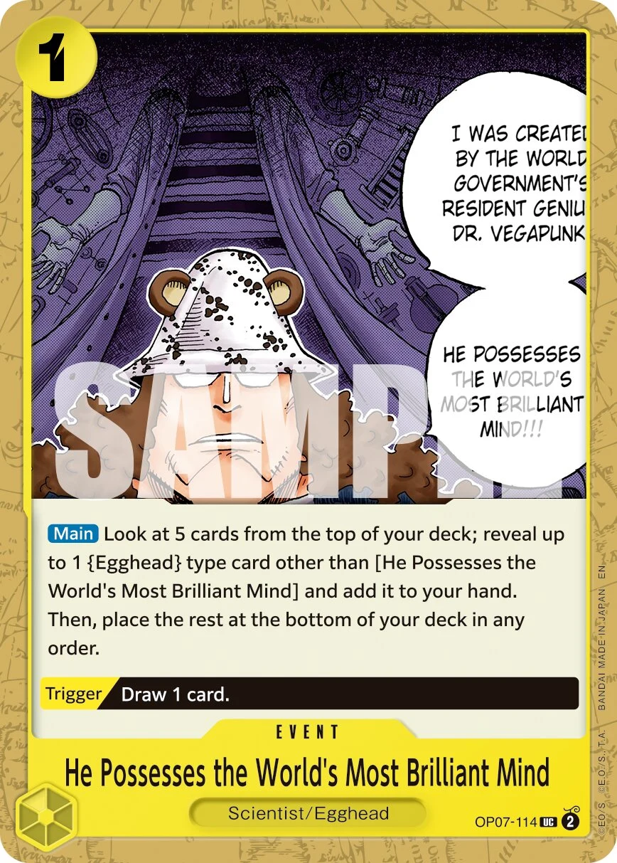 Carte One Piece anglaise He Possesses the World's Most Brilliant Mind OP07-114 UC