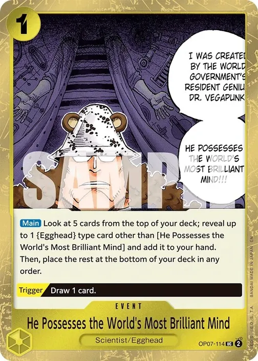 Carte One Piece anglaise OP07-114 He Possesses the World's Most Brilliant Mind (version 2)