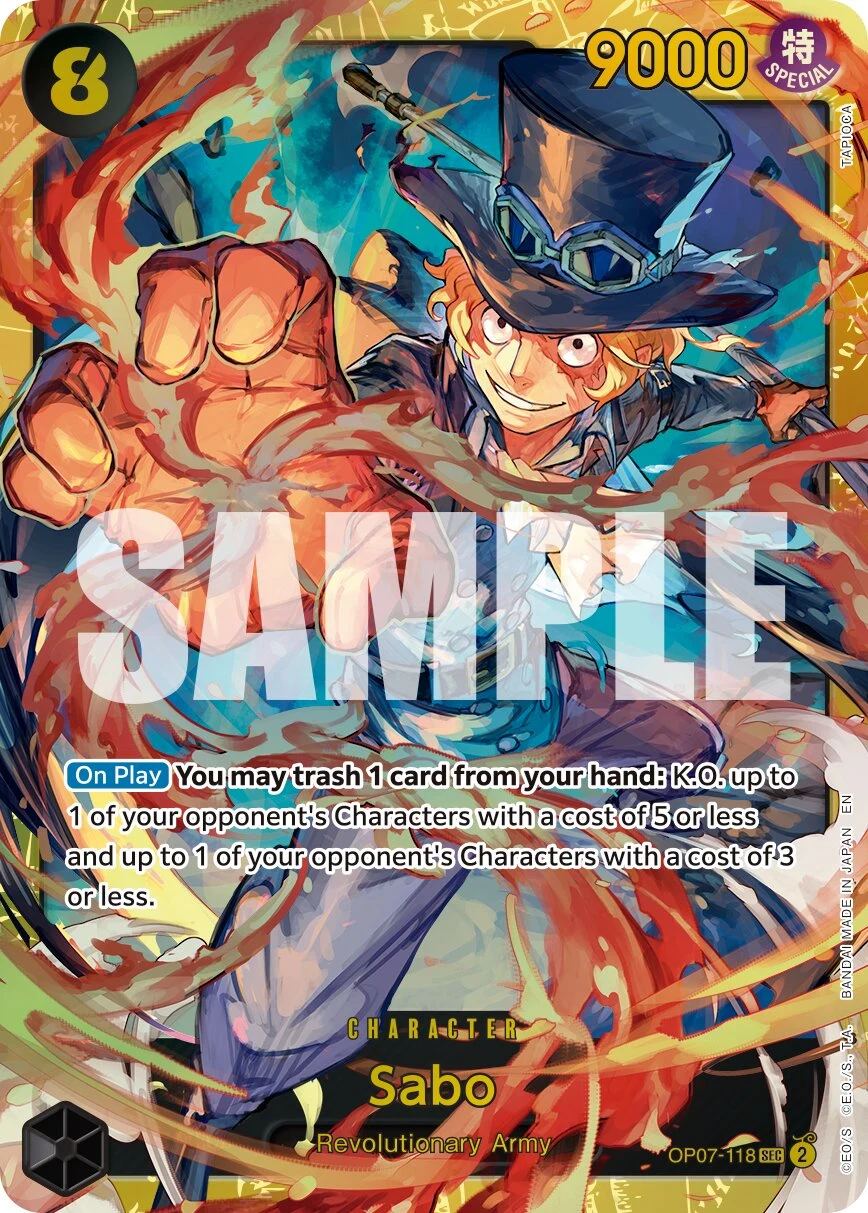Carte One Piece anglaise Sabo OP07-118 SEC