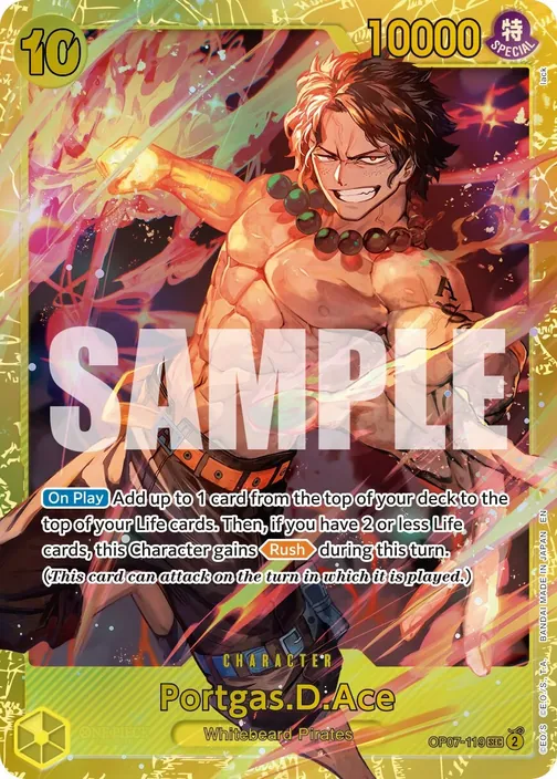 Carte One Piece anglaise OP07-119 Portgas.D.Ace