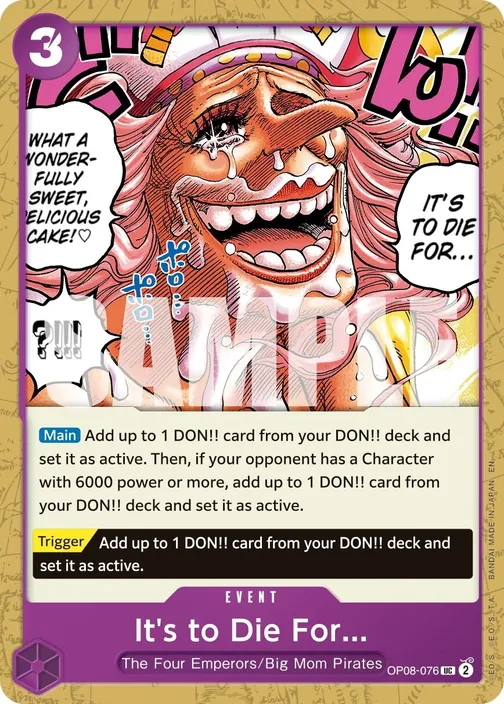 Carte One Piece anglaise OP08-076 It's to Die For...