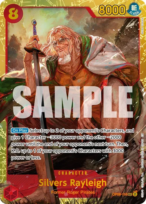 Carte One Piece anglaise OP08-118 Silvers Rayleigh