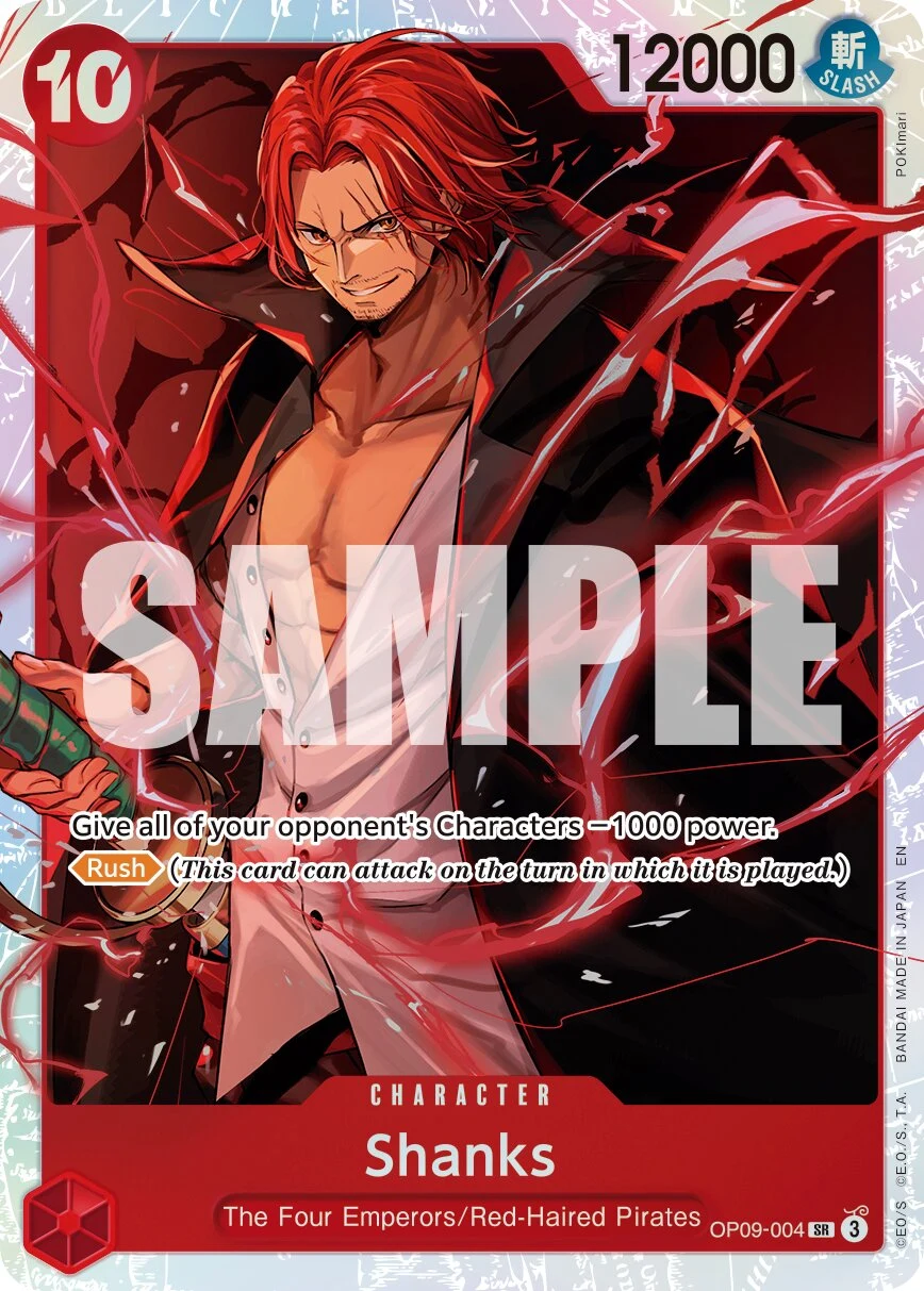 Carte One Piece anglaise Shanks OP09-004 SR