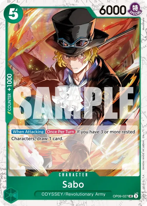Carte One Piece anglaise OP09-027 Sabo (version 2)