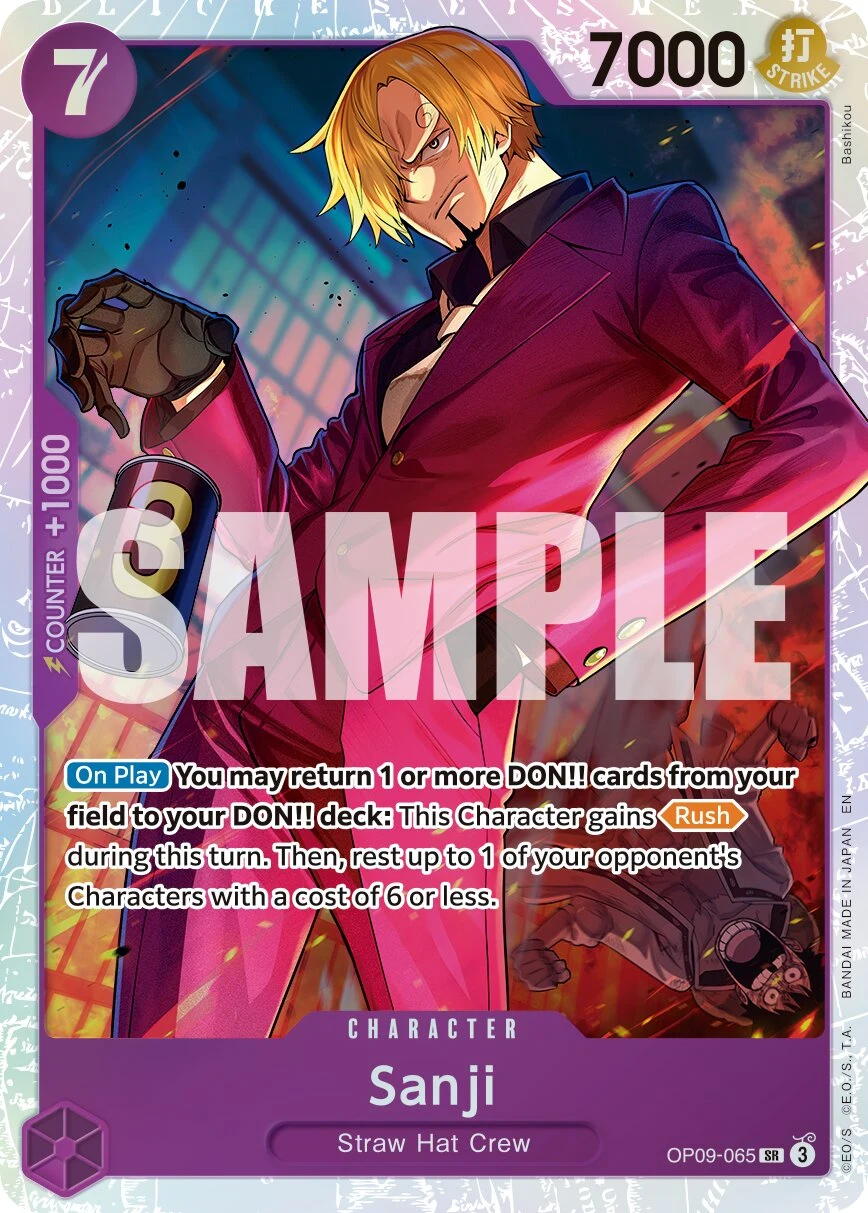 Carte One Piece anglaise Sanji OP09-065 SR